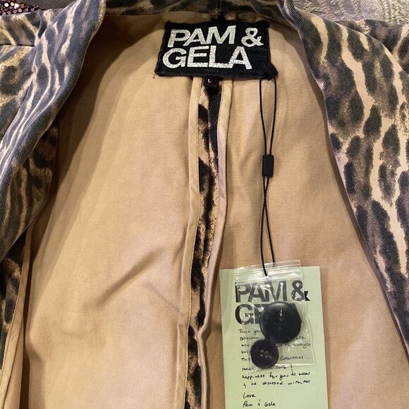 Pam and Gela Ocelot Leopard Blazer Size L - Picture 3 of 11